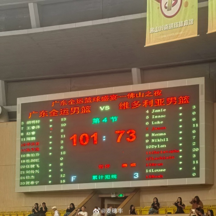 廣東全運(yùn)男籃熱身賽101-73大勝澳洲維多利亞 焦泊喬&賀希寧均15分